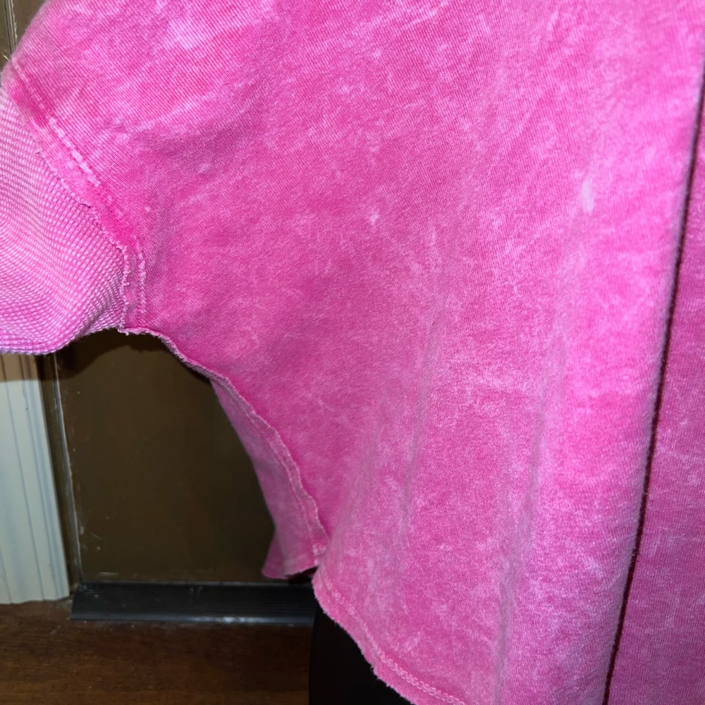 3/$18 Aerie Oversized Pink Contrast Dolman Knit Long Sleeve Pullover Tee Size L - Picture 10 of 14
